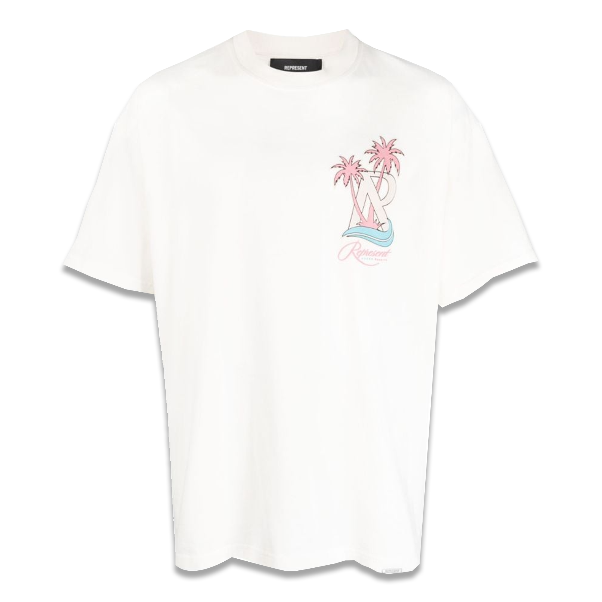 Represent White Resort Logo Print Cotton T-Shirt - Fairchild Fashion 