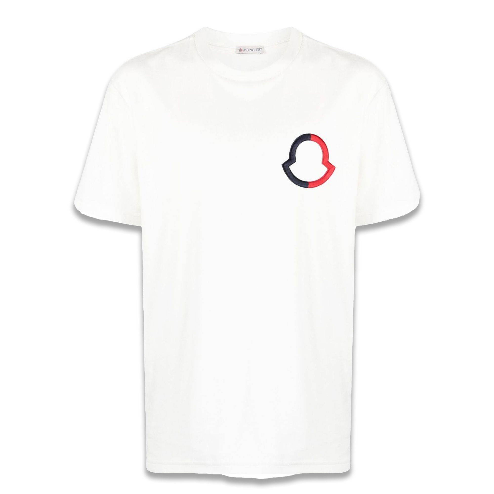 Moncler White Embroidered Logo Outline T-Shirt - Fairchild Fashion 