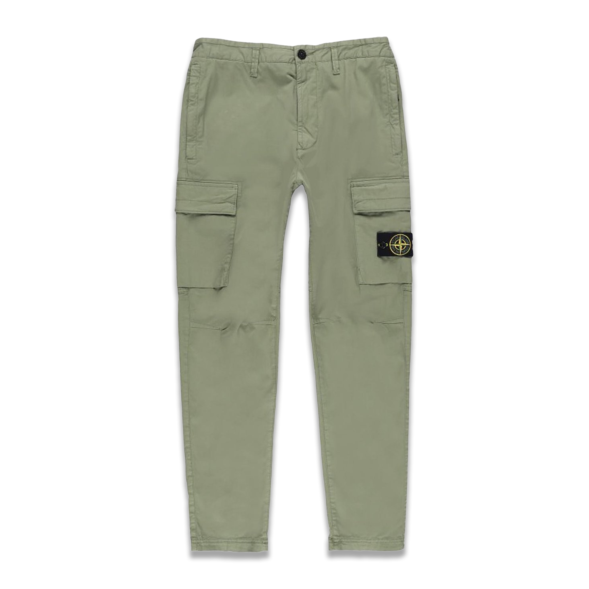 Stone Island Sage Green Stretch Cotton Cargo Pants - Fairchild Fashion 